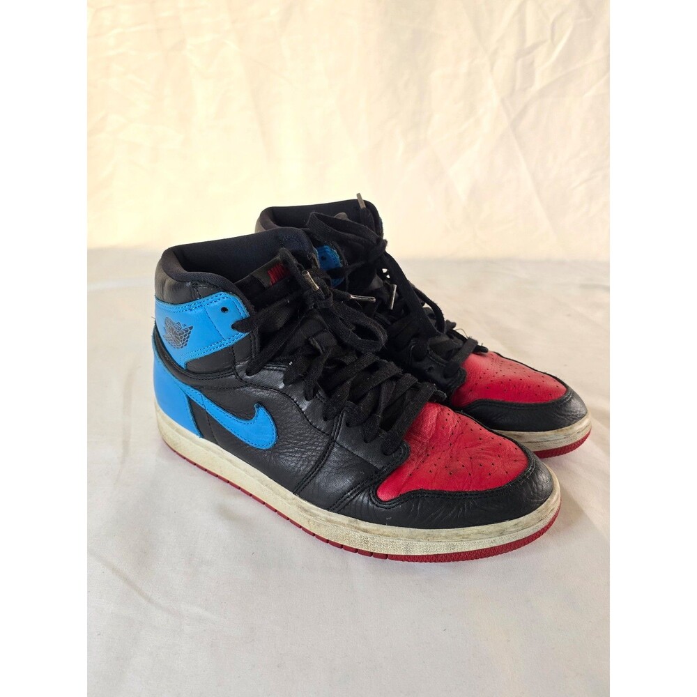 Nike Air Jordan 1 Retro High Top Black Blue Red Athletic Sneakers Women Size 10
